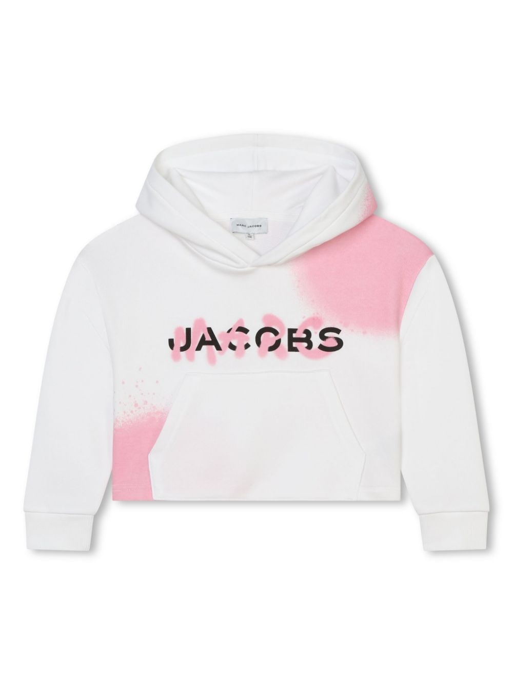 Marc Jacobs Kids spray paint-effect dropped hoodie - White von Marc Jacobs Kids