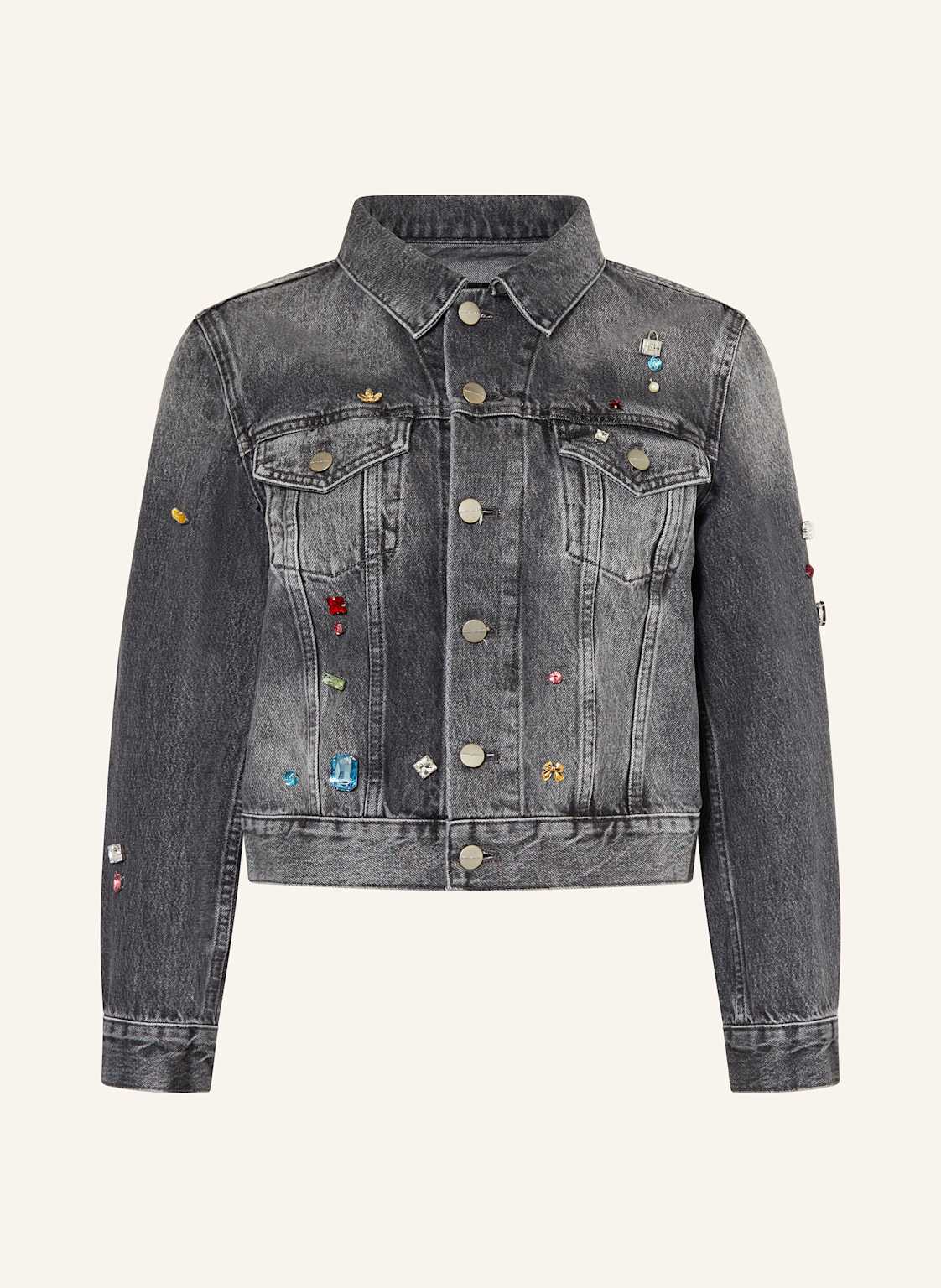 Marc Jacobs Cropped-Jeansjacke Mit Schmucksteinen schwarz Marc Jacobs Cropped-Jeansjacke Mit Schmucksteinen schwarz von Marc Jacobs