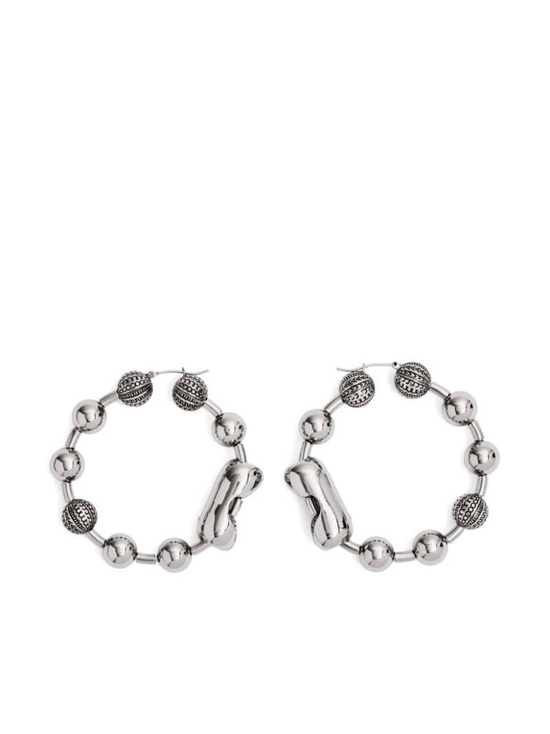 Marc Jacobs The Monogram ball-chain hoop earrings - Silver von Marc Jacobs