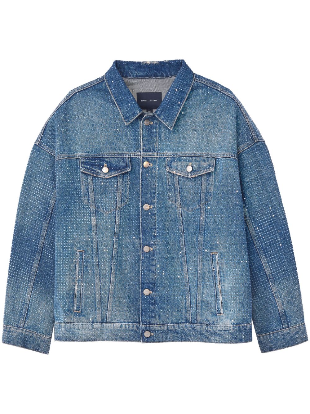 Marc Jacobs crystal-embellished denim trucker jacket - Blue von Marc Jacobs