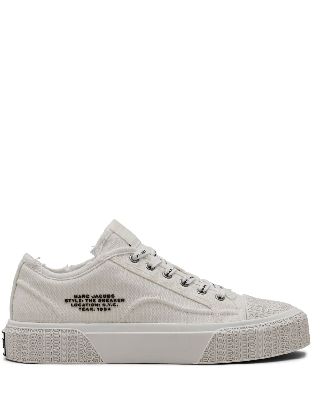 Marc Jacobs distressed canvas sneakers - White von Marc Jacobs