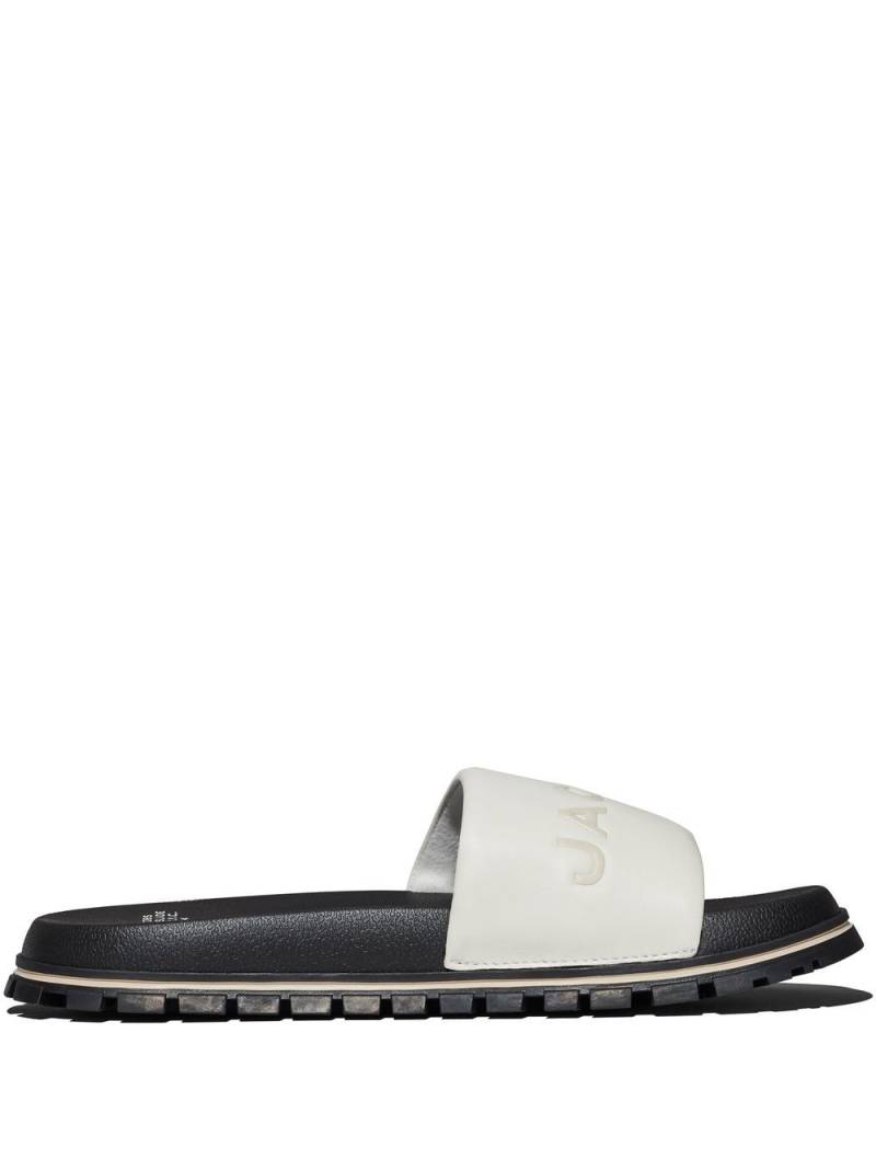 Marc Jacobs The Leather Slide logo-embossed slides - White von Marc Jacobs