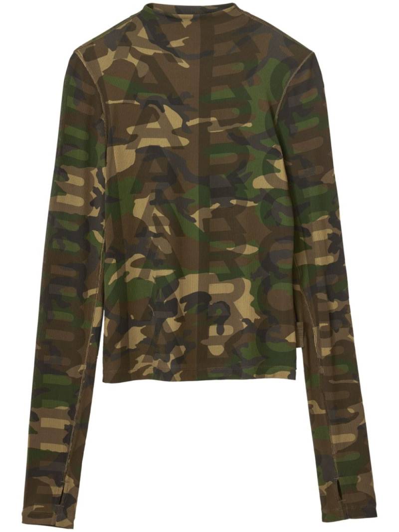 Marc Jacobs camouflage-print sheer T-shirt - Green von Marc Jacobs