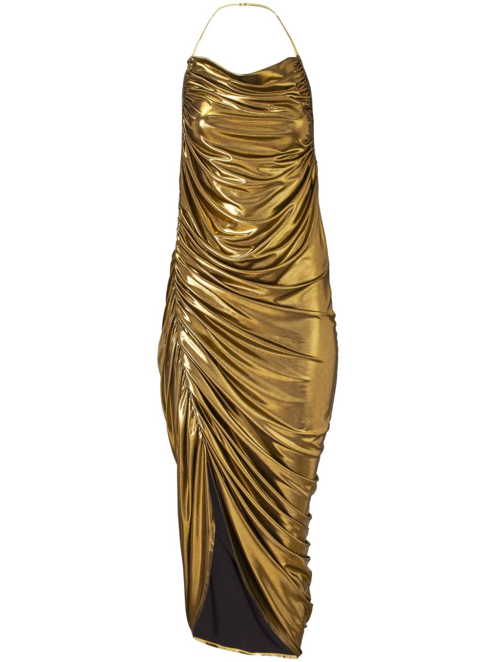 Marc Jacobs metallic draped midi dress - Gold von Marc Jacobs