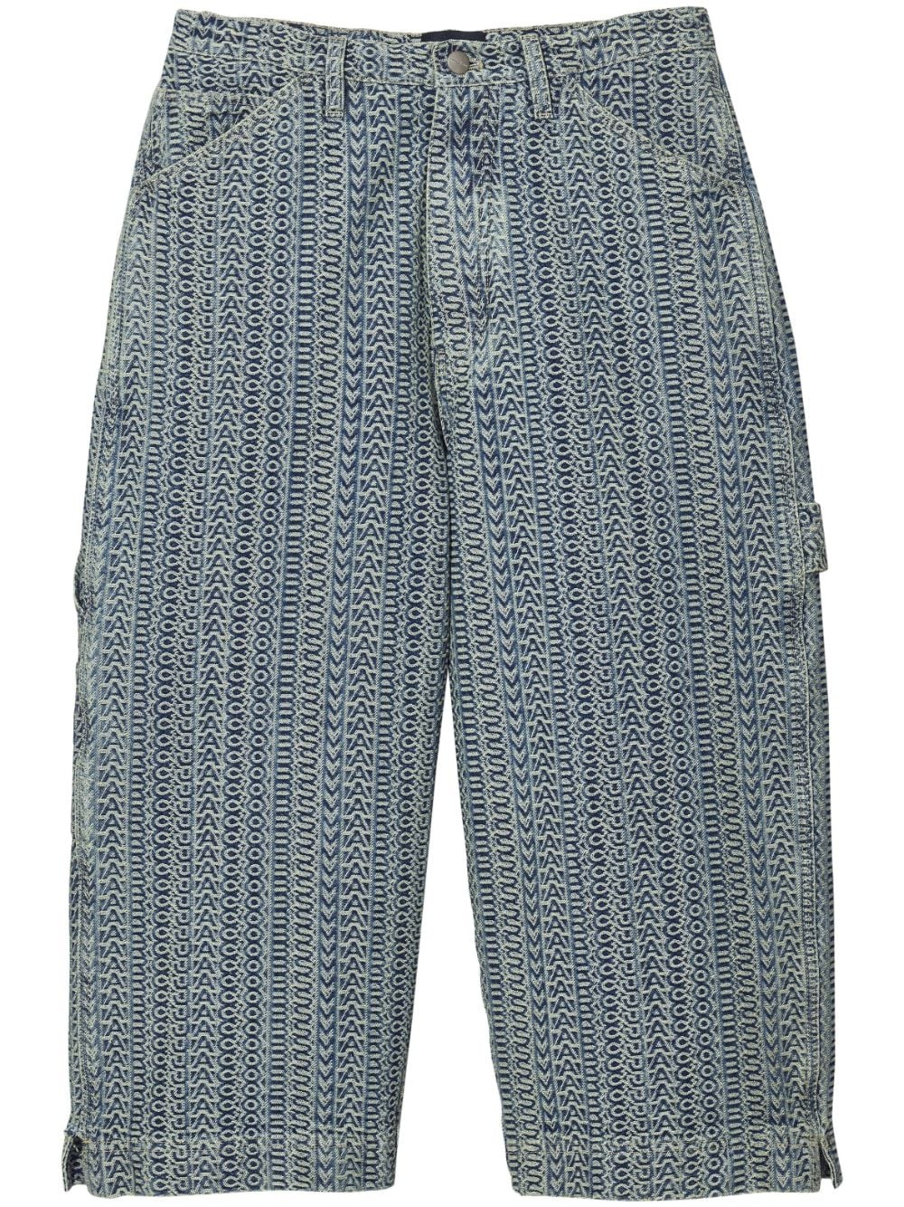 Marc Jacobs monogram-print denim shorts - Blue