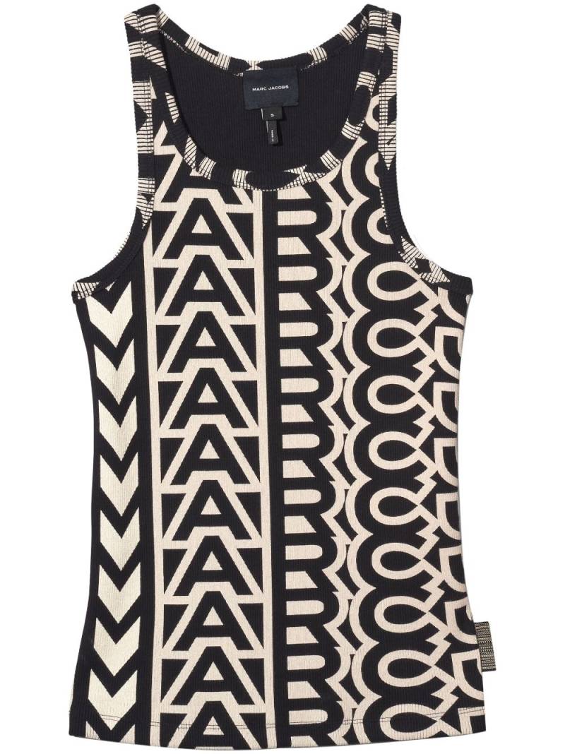 Marc Jacobs monogram-print ribbed tank top - Black von Marc Jacobs