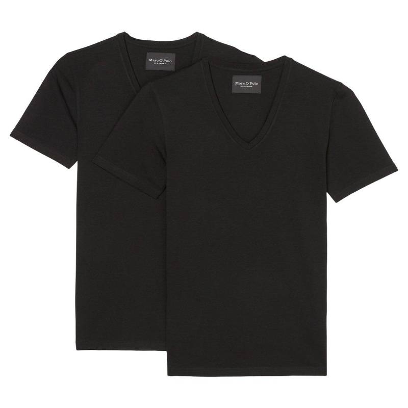 2er Pack Essentials Organic Cotton - Unterhemd Shirt Langarm Herren Schwarz XXL von Marc O'Polo