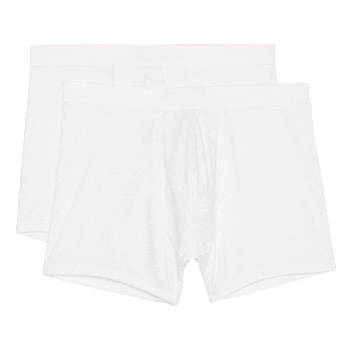 2er Pack Iconic Rib Organic Cotton - Long Short Pant Herren Weiss XXL von Marc O'Polo