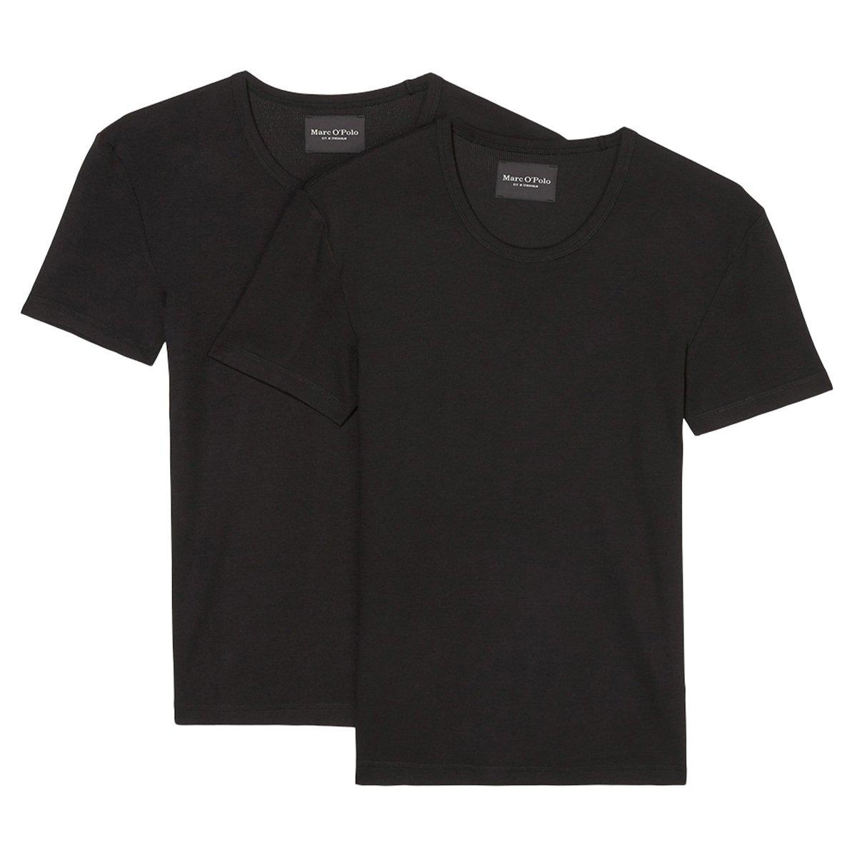 2er Pack Iconic Rib Organic Cotton - Unterhemd Shirt Langarm Herren Schwarz XXL von Marc O'Polo