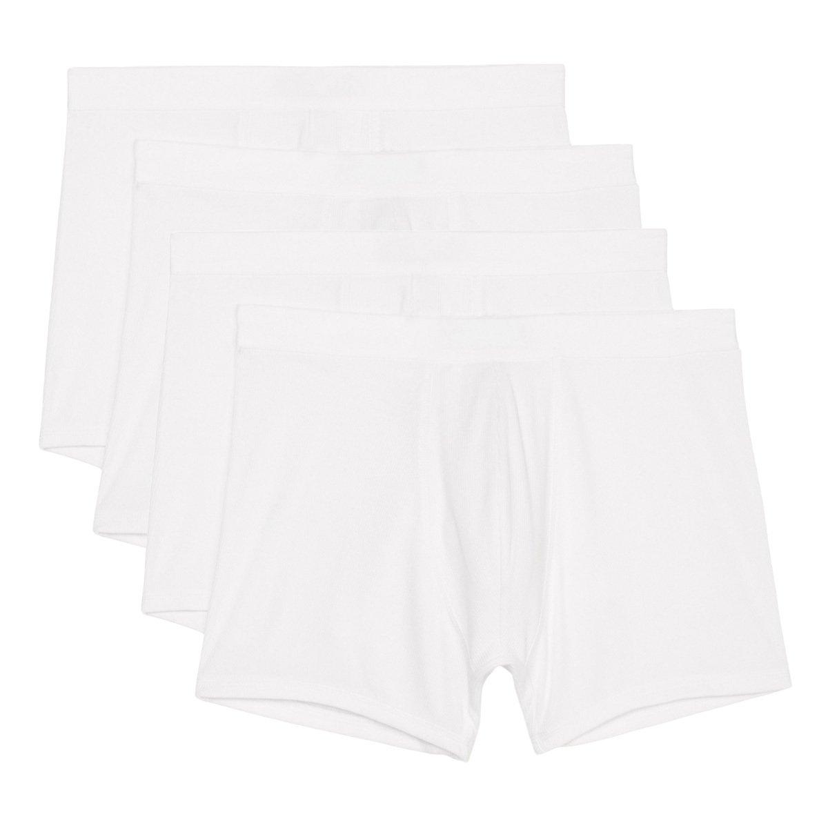4er Pack Iconic Rib Organic Cotton - Long Short Pant Herren Weiss XXL von Marc O'Polo