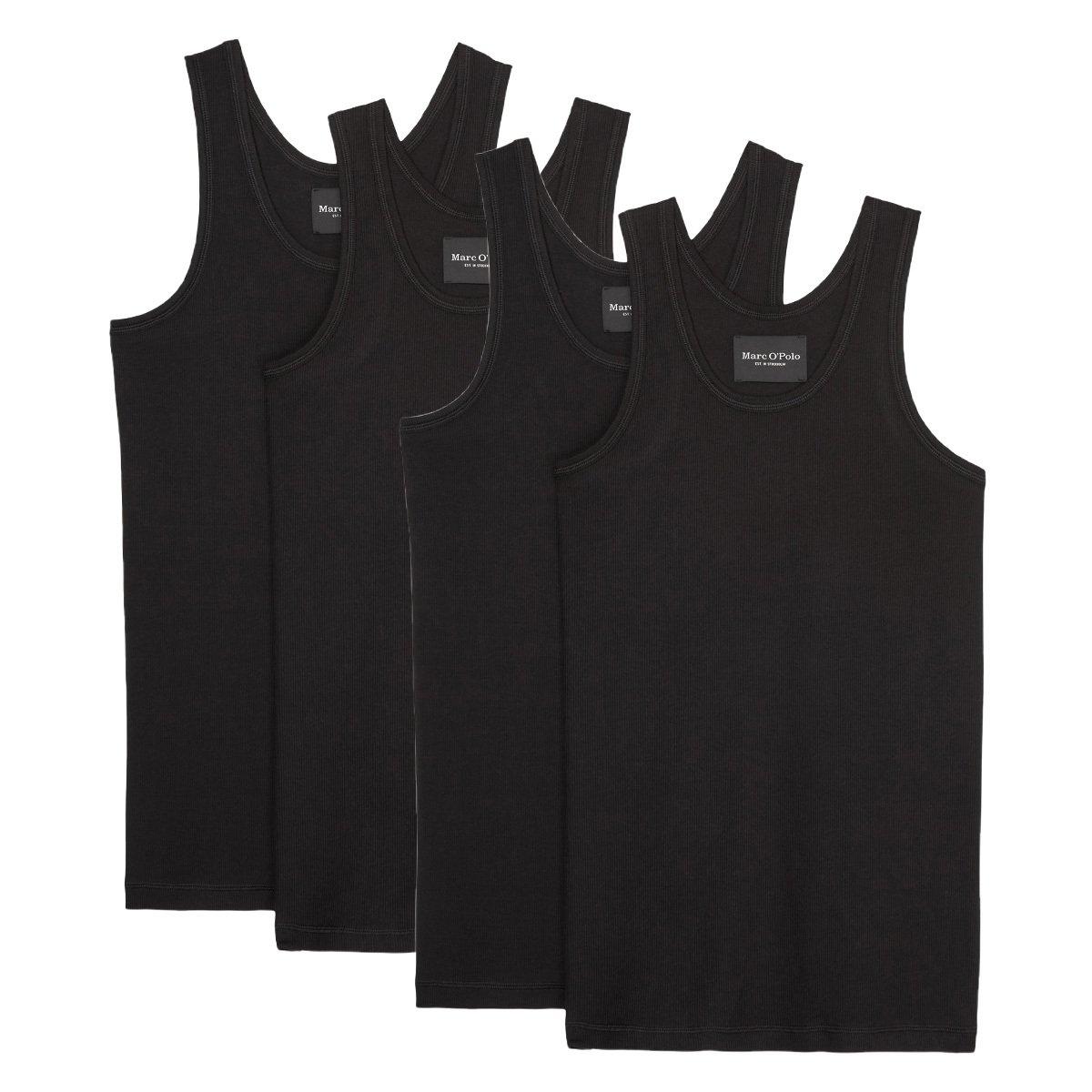 4er Pack Iconic Rib Organic Cotton - Unterhemd Tanktop Herren Schwarz XXL von Marc O'Polo