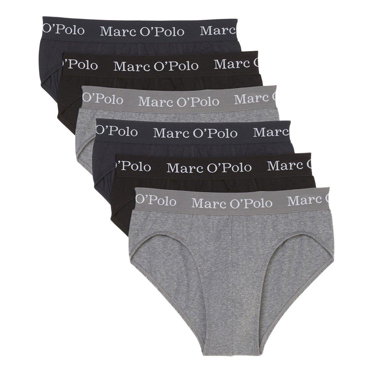 6er Pack Elements Organic Cotton - Slip Unterhose Herren Mittelblau S von Marc O'Polo