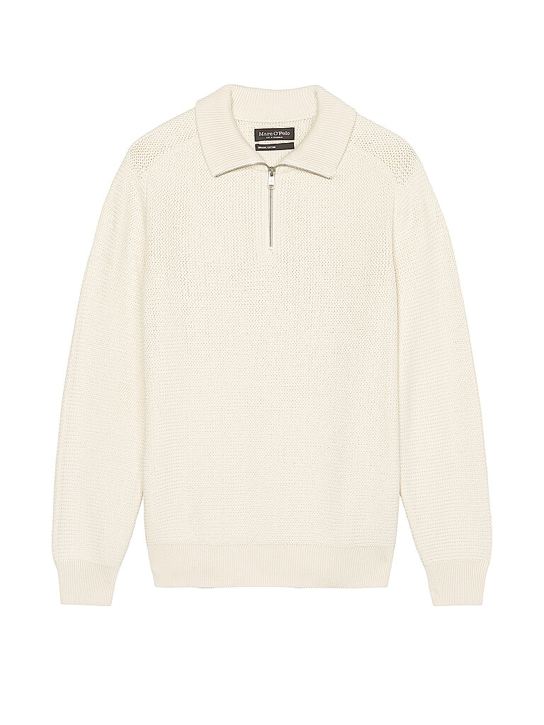 MARC O'POLO Troyer Sweater weiss | XXL von Marc O'Polo