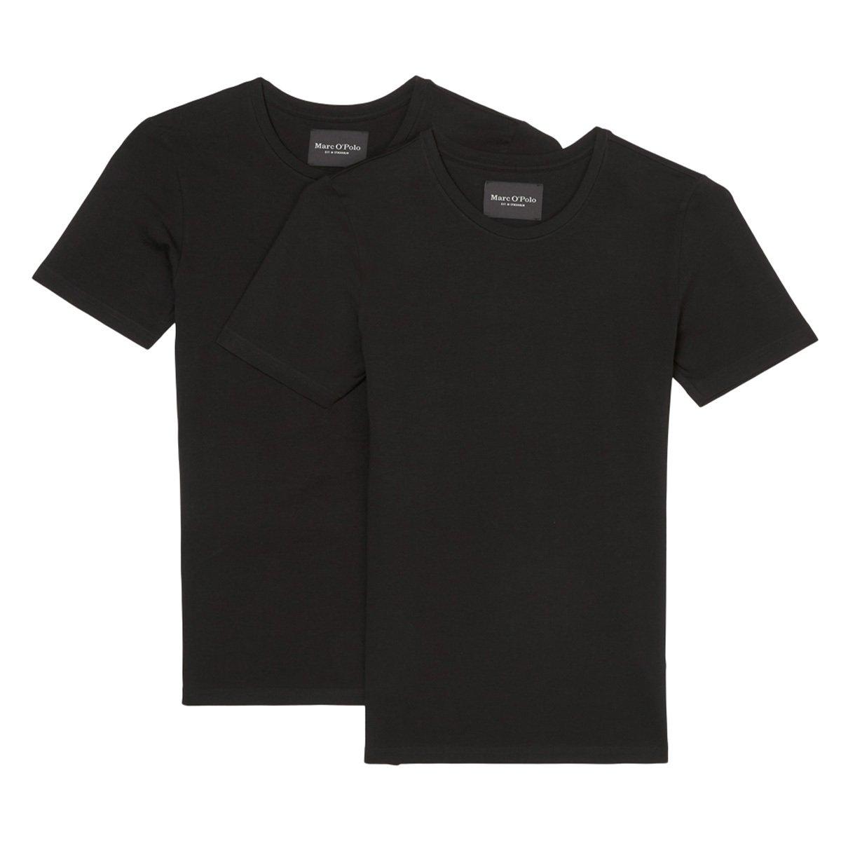 2er Pack Essentials Organic Cotton - Unterhemd Shirt Langarm Herren Schwarz S von Marc O'Polo