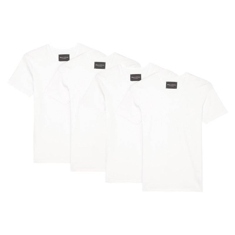 4er Pack Essentials Organic Cotton - Unterhemd Shirt Langarm Herren Weiss S von Marc O'Polo