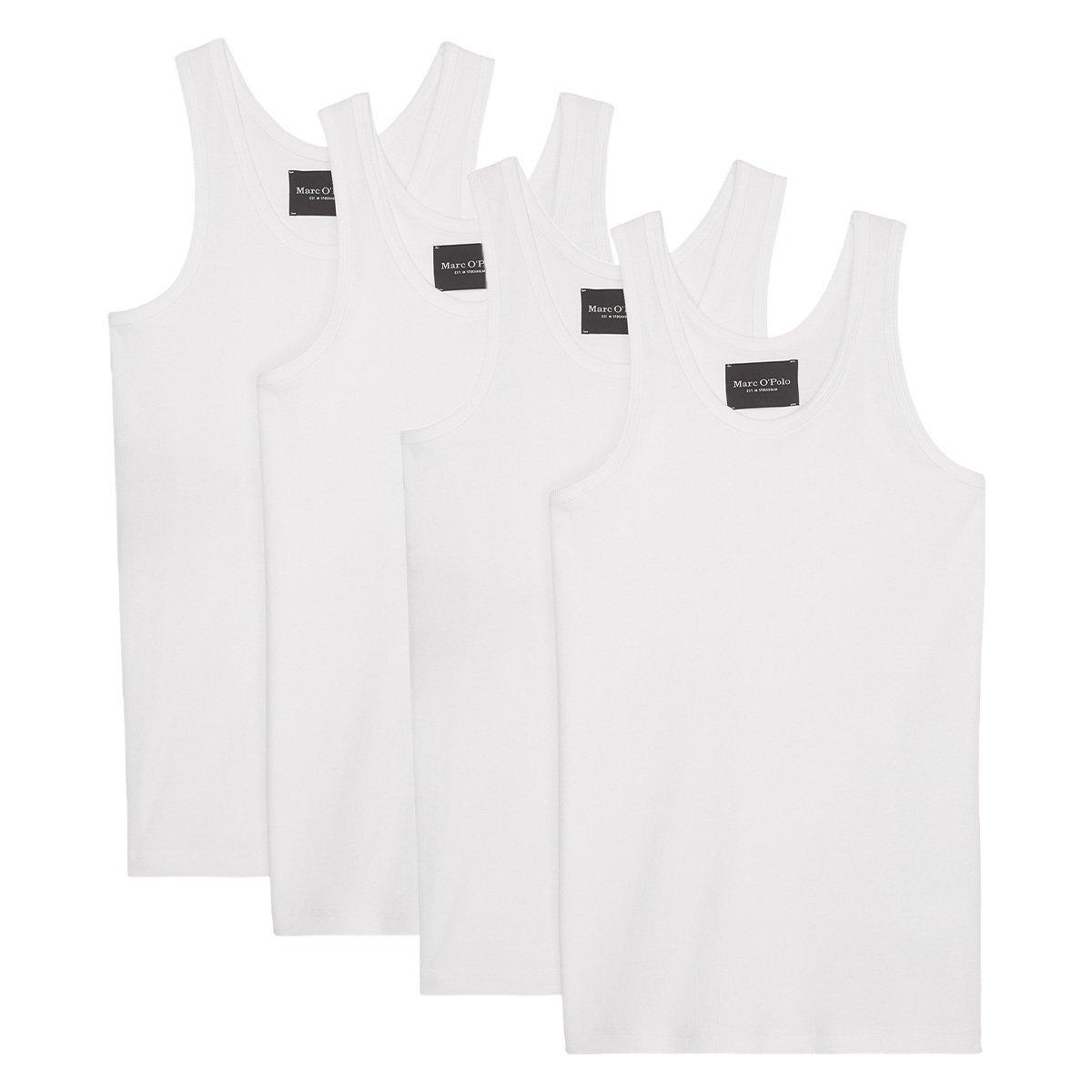 4er Pack Iconic Rib Organic Cotton - Unterhemd Tanktop Herren Weiss S von Marc O'Polo