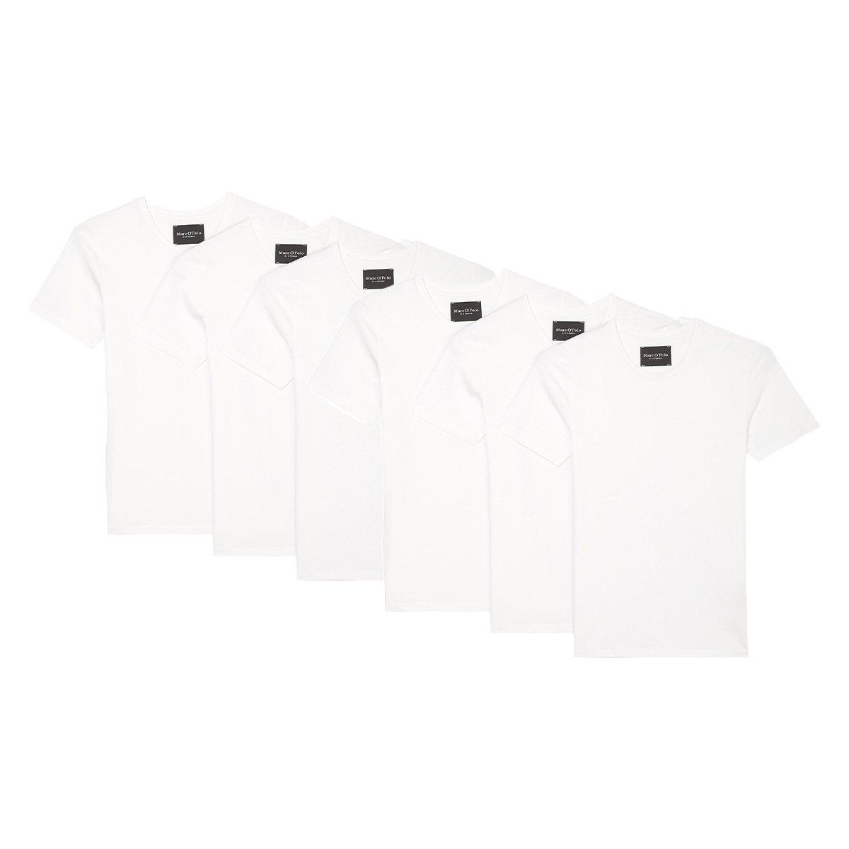 6er Pack Essentials Organic Cotton - Unterhemd Shirt Langarm Herren Weiss S von Marc O'Polo