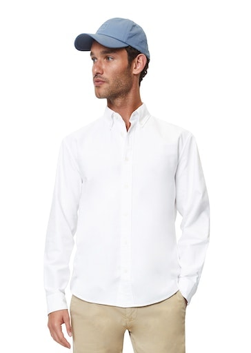 Marc O'Polo Langarmhemd »Button down collar, long sleeves, round hem« von Marc O'Polo