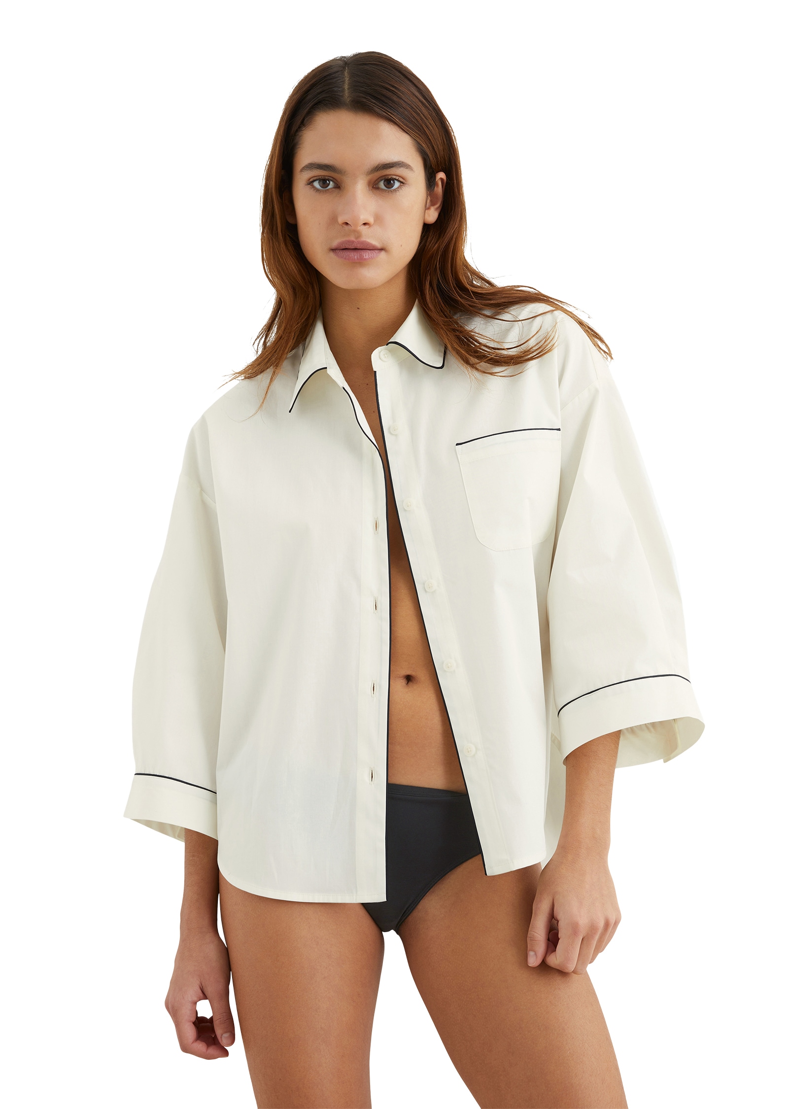 Marc O'Polo Oversize-Shirt »Mix & Match Poplin«, mit kontrastfarbenen Pipings von Marc O'Polo