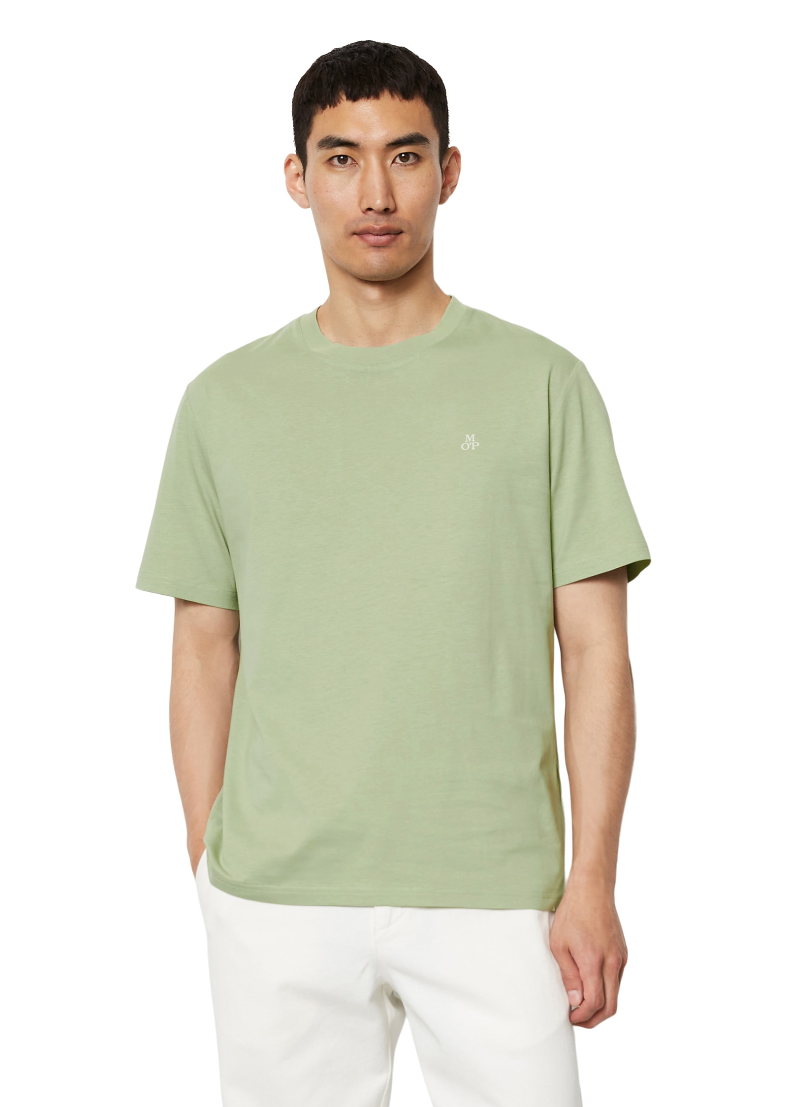 Marc O'Polo T-Shirt »T-shirt, short sleeve, logo print, ribbed collar« von Marc O'Polo