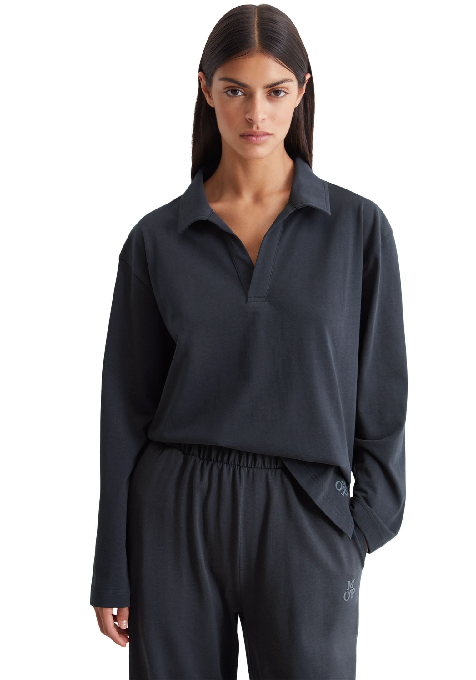 Marc O'Polo Langarm-Poloshirt »Heavy Jersey-Woven«, mit sportlichem Kragendesign von Marc O'Polo