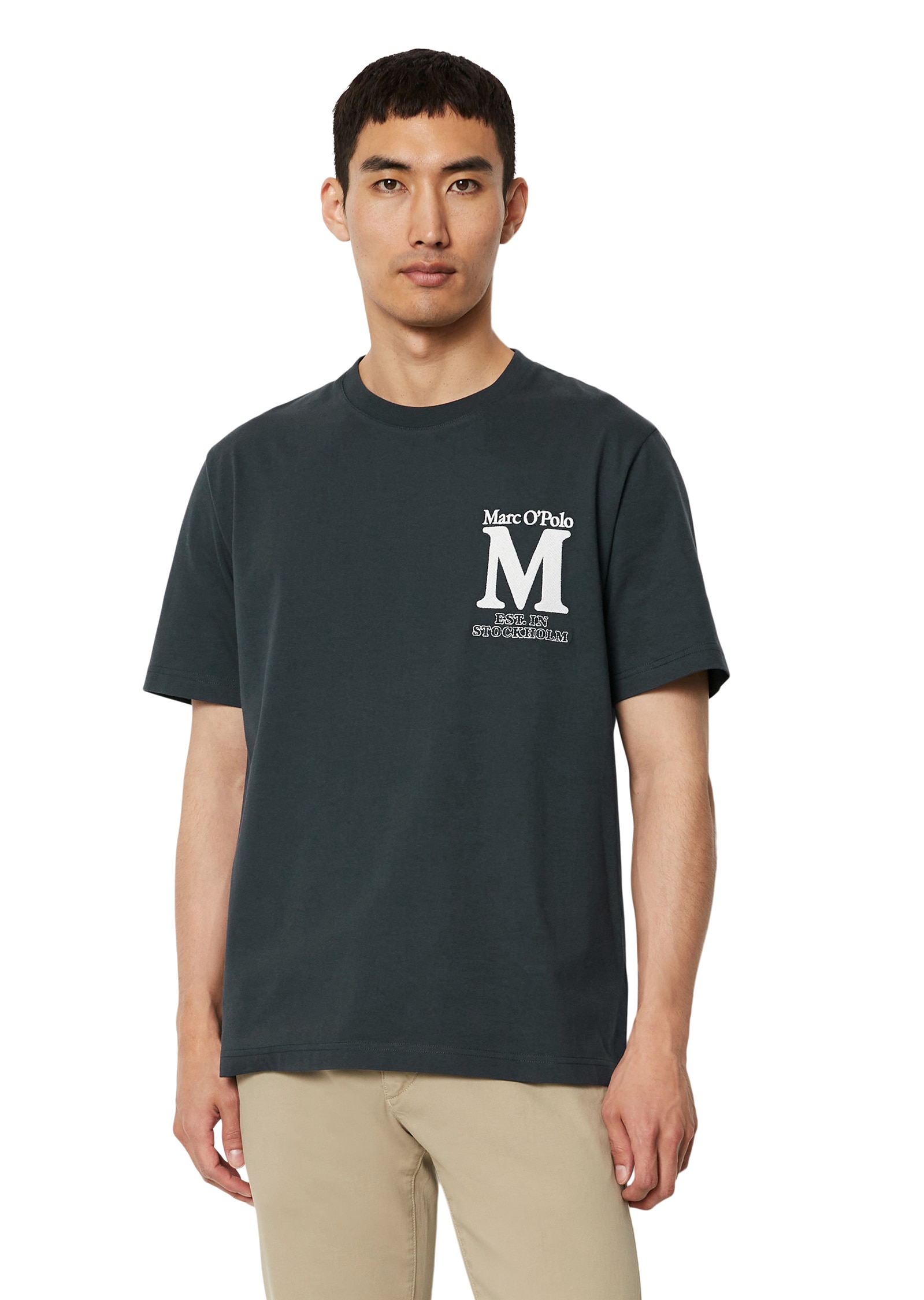 Marc O'Polo T-Shirt, mit grosser Label-Stickerei vorne von Marc O'Polo