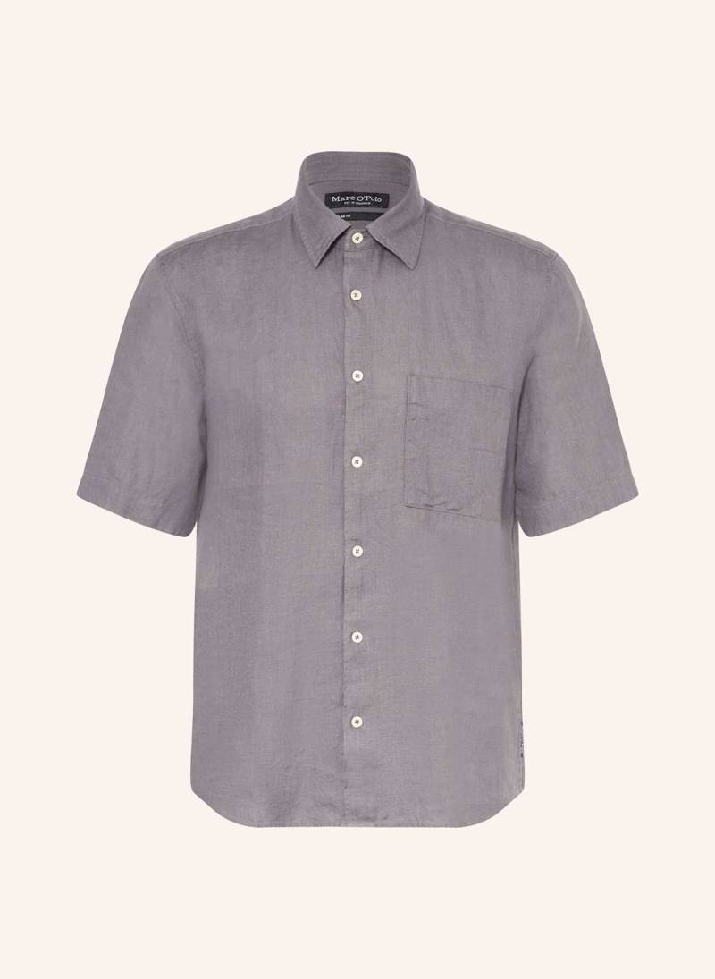 Marc O'polo Kurzarm-Hemd Regular Fit Aus Leinen grau von Marc O'Polo