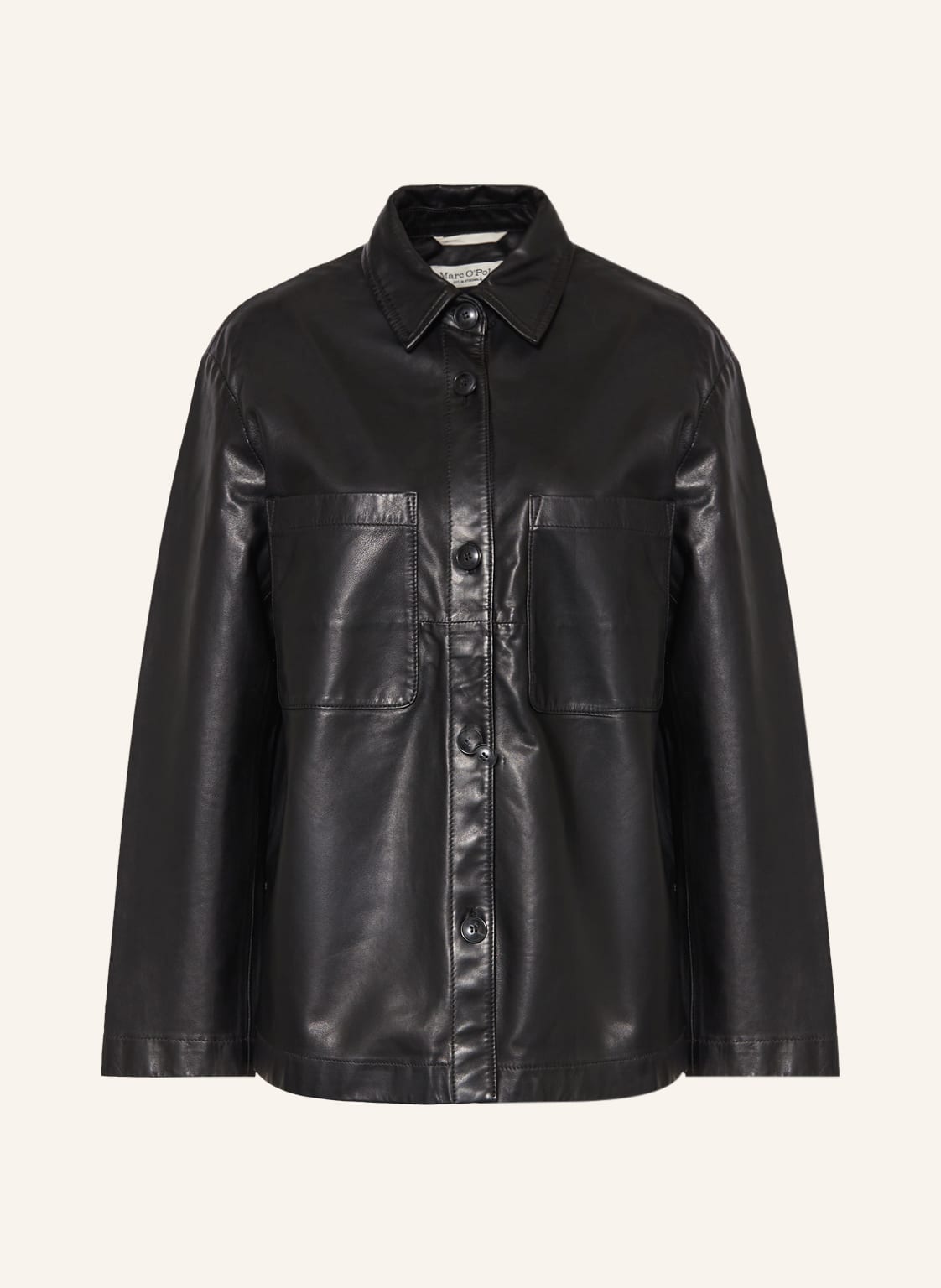 Marc O'polo Leder-Overshirt schwarz Marc O'polo Leder-Overshirt schwarz von Marc O'Polo