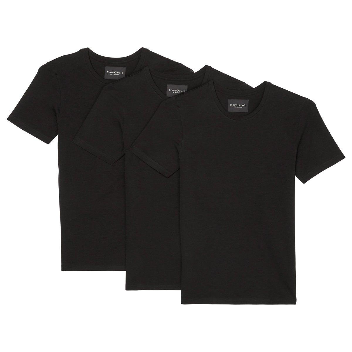 3er Pack Essentials Organic Cotton - Unterhemd Shirt Langarm Herren Schwarz L von Marc O'Polo