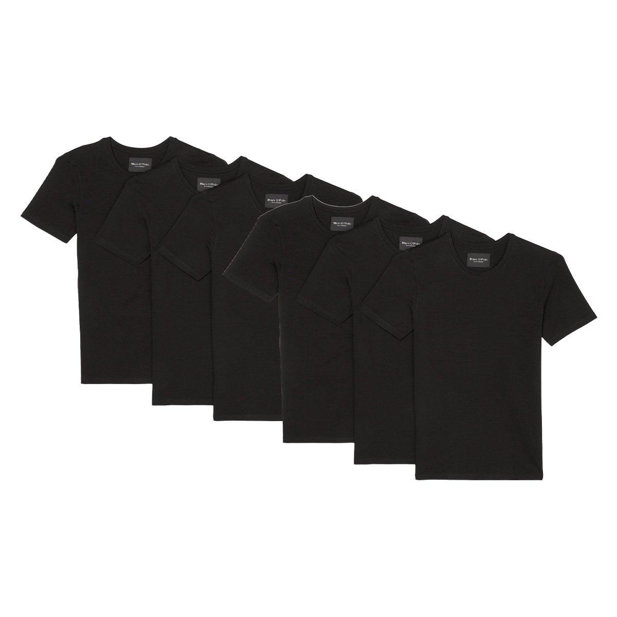 6er Pack Essentials Organic Cotton - Unterhemd Shirt Langarm Herren Schwarz M von Marc O'Polo