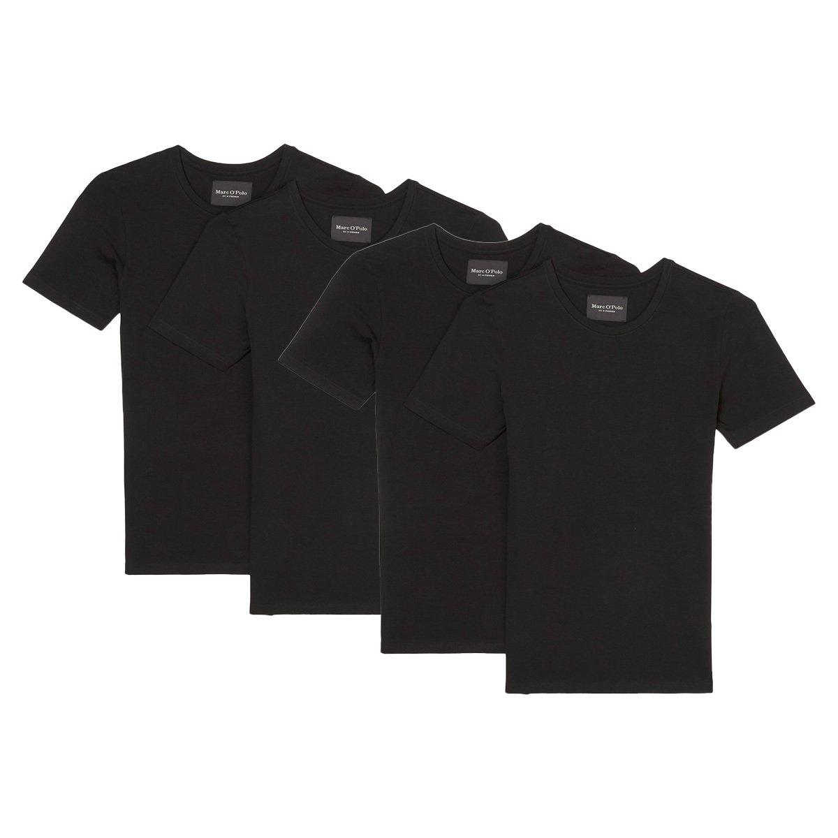 4er Pack Essentials Organic Cotton - Unterhemd Shirt Langarm Herren Schwarz S von Marc O'Polo