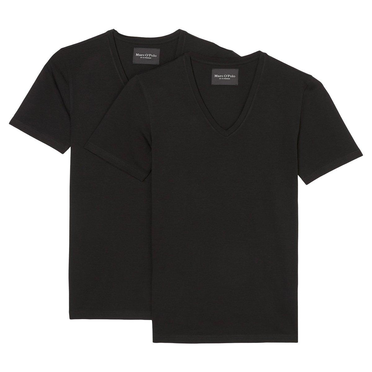 2er Pack Essentials Organic Cotton - Unterhemd Shirt Langarm Herren Schwarz S von Marc O'Polo