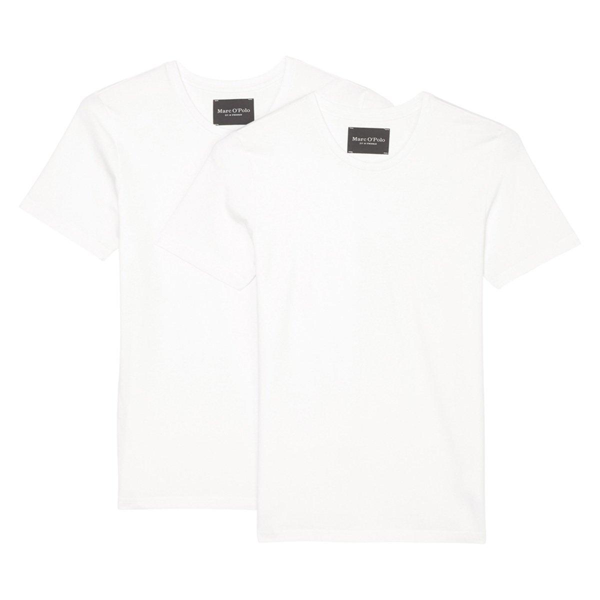 2er Pack Essentials Organic Cotton - Unterhemd Shirt Langarm Herren Weiss S von Marc O'Polo
