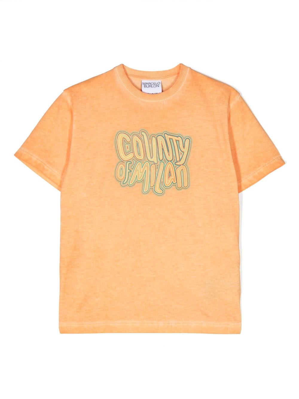 Marcelo Burlon County Of Milan Kids slogan-print cotton T-shirt - Orange von Marcelo Burlon County Of Milan Kids