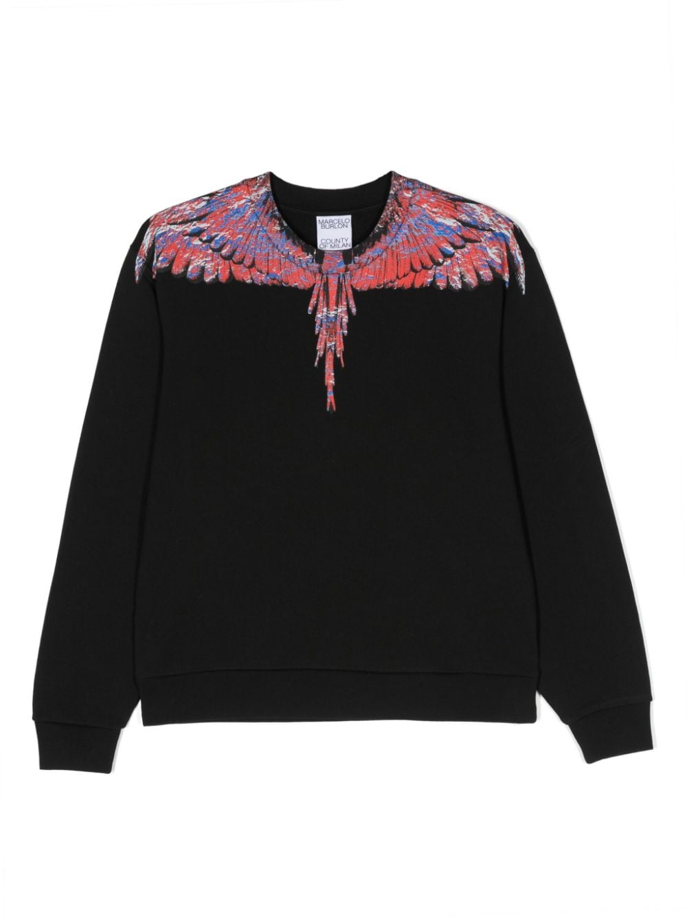 Marcelo Burlon County Of Milan Kids Lunar Wings cotton sweatshirt - Black von Marcelo Burlon County Of Milan Kids