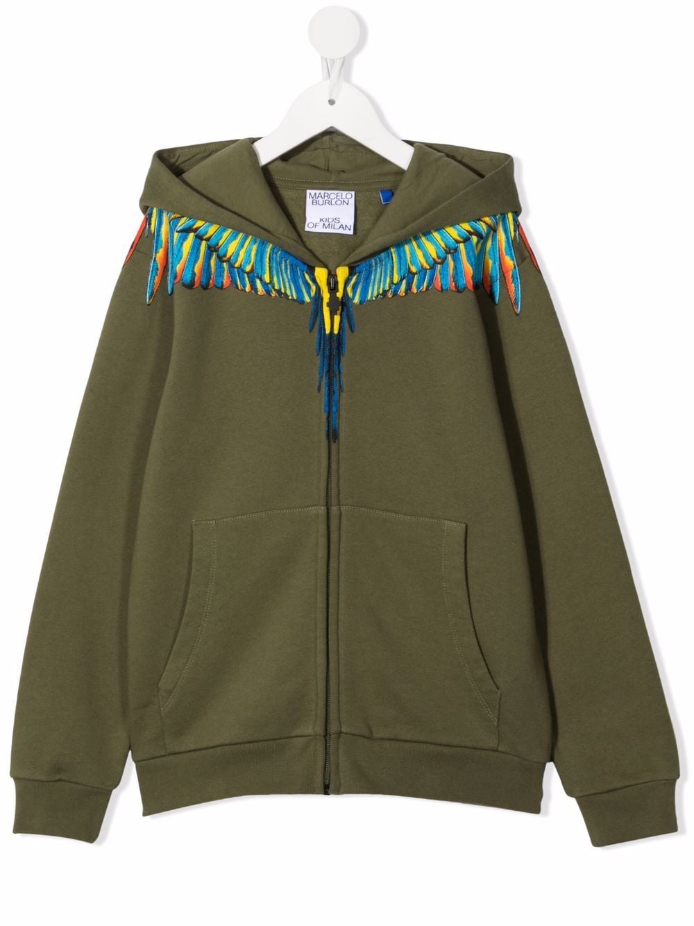 Marcelo Burlon County Of Milan Kids Wigs-print jersey hoodie - Green von Marcelo Burlon County Of Milan Kids