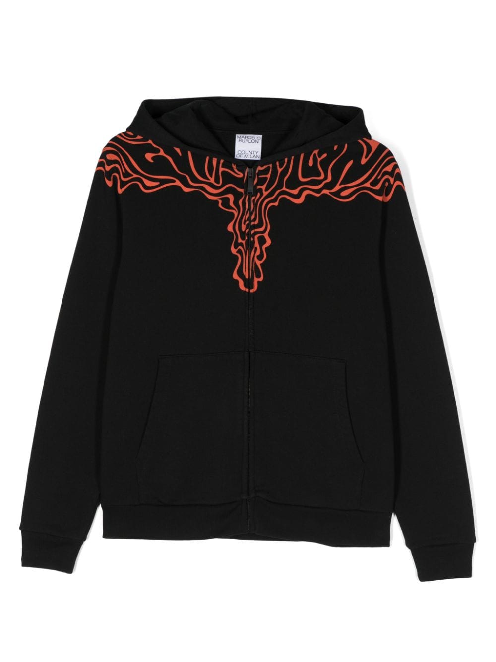 Marcelo Burlon County Of Milan Kids Wings-print organic cotton hoodie - Black von Marcelo Burlon County Of Milan Kids