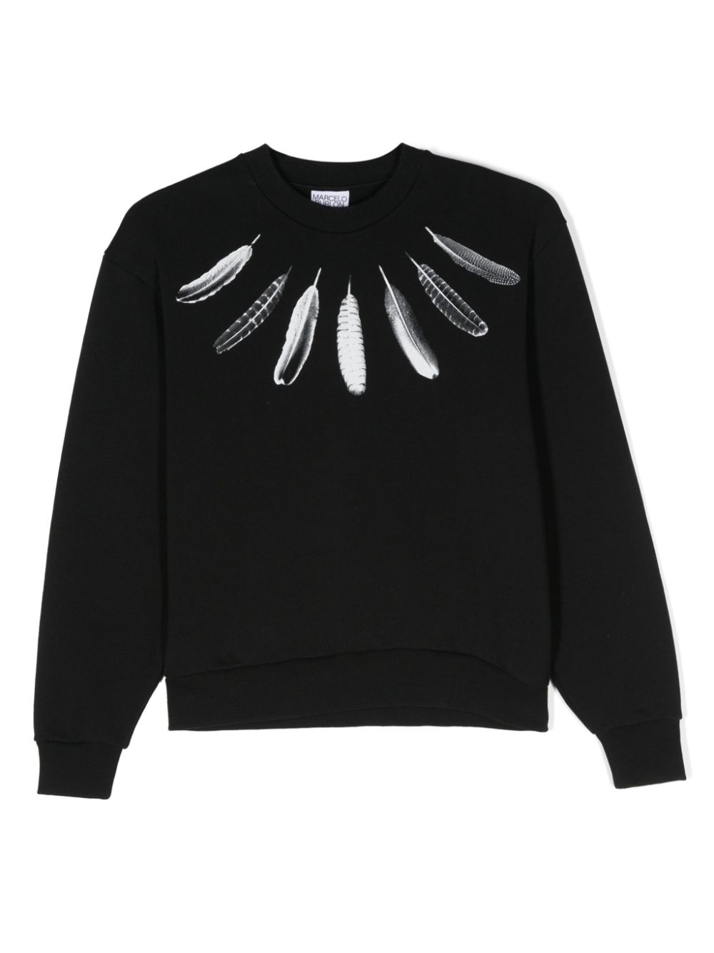 Marcelo Burlon County Of Milan Kids feather-print cotton sweatshirt - Black von Marcelo Burlon County Of Milan Kids