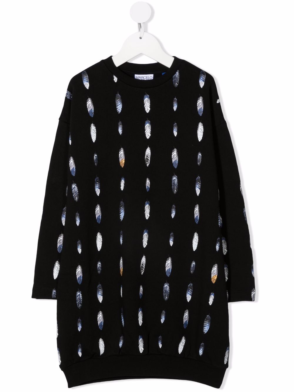 Marcelo Burlon County Of Milan Kids feather-print sweatshirt dress - Black von Marcelo Burlon County Of Milan Kids