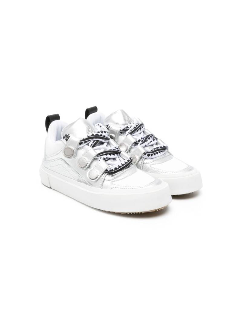 Marcelo Burlon County Of Milan Kids lace-up leather sneakers - Silver von Marcelo Burlon County Of Milan Kids