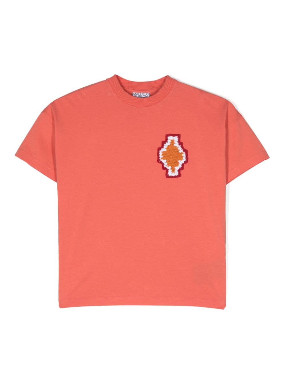 Marcelo Burlon County Of Milan Kids logo-embroidered cotton T-shirt - Orange von Marcelo Burlon County Of Milan Kids