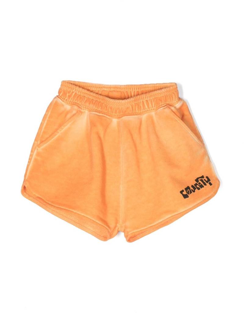 Marcelo Burlon County Of Milan Kids slogan-print cotton shorts - Orange von Marcelo Burlon County Of Milan Kids