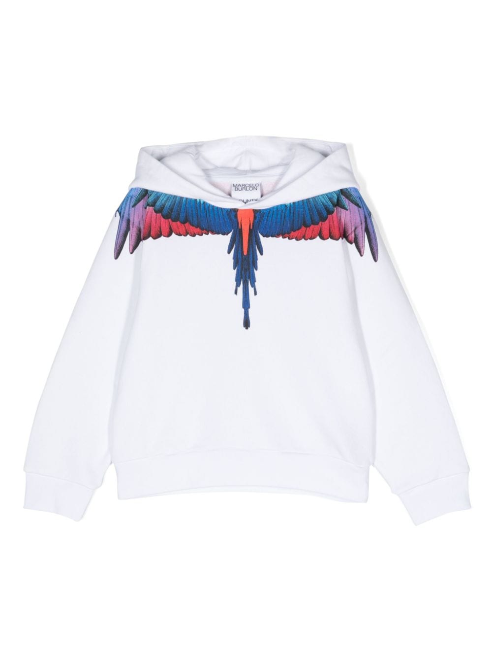 Marcelo Burlon County Of Milan Kids wings-print cotton hoodie - White von Marcelo Burlon County Of Milan Kids