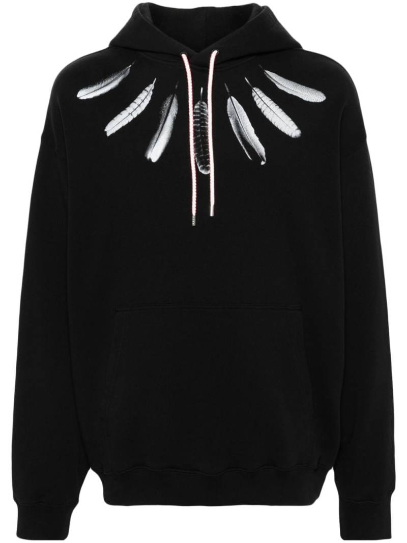 Marcelo Burlon County of Milan Collar Feathers cotton hoodie - Black von Marcelo Burlon County of Milan