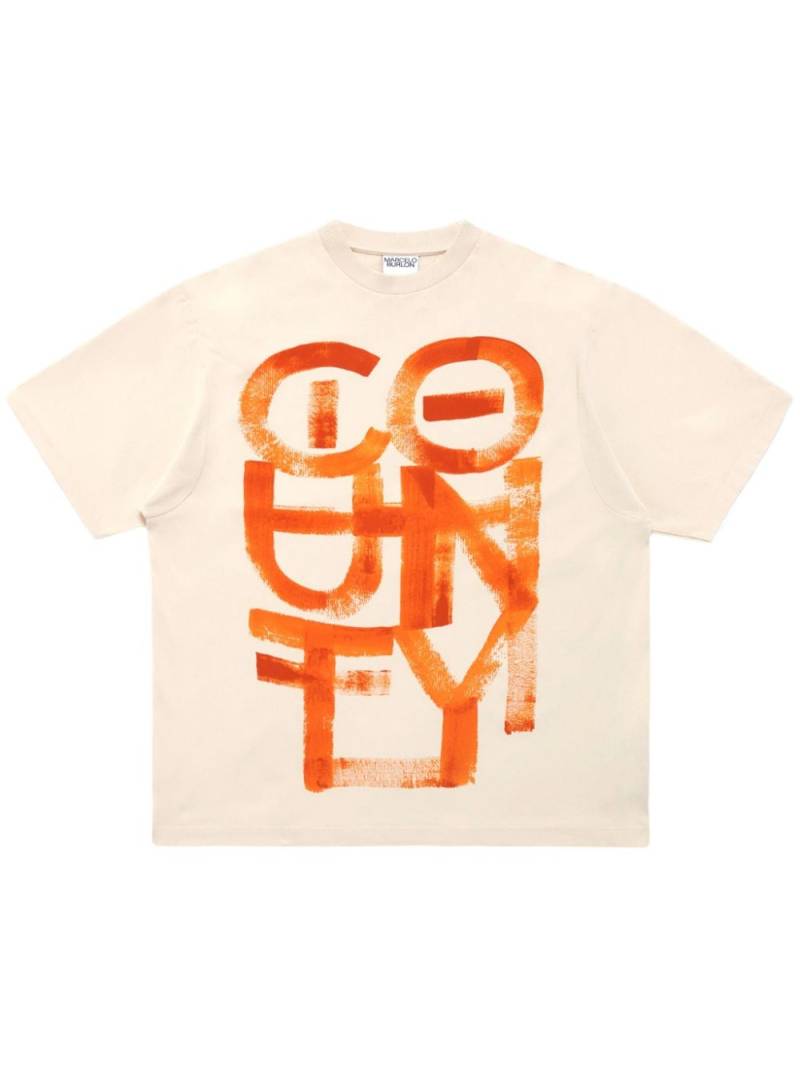 Marcelo Burlon County of Milan County Brush cotton T-shirt - Neutrals von Marcelo Burlon County of Milan