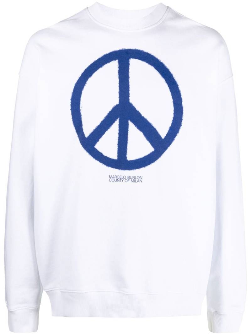 Marcelo Burlon County of Milan County Peace organic cotton sweatshirt - White von Marcelo Burlon County of Milan