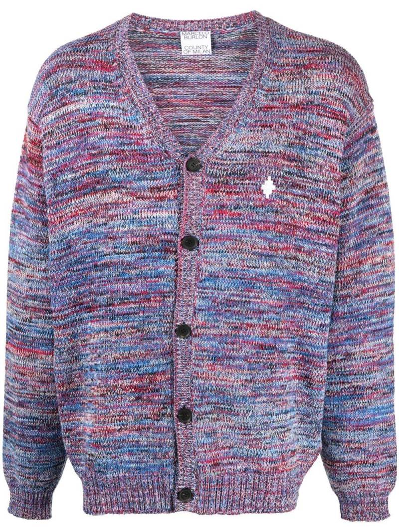 Marcelo Burlon County of Milan Cross-motif V-neck cardigan - Blue von Marcelo Burlon County of Milan