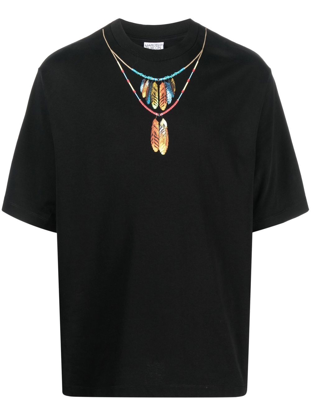 Marcelo Burlon County of Milan Feathers Necklace cotton T-shirt - Black von Marcelo Burlon County of Milan