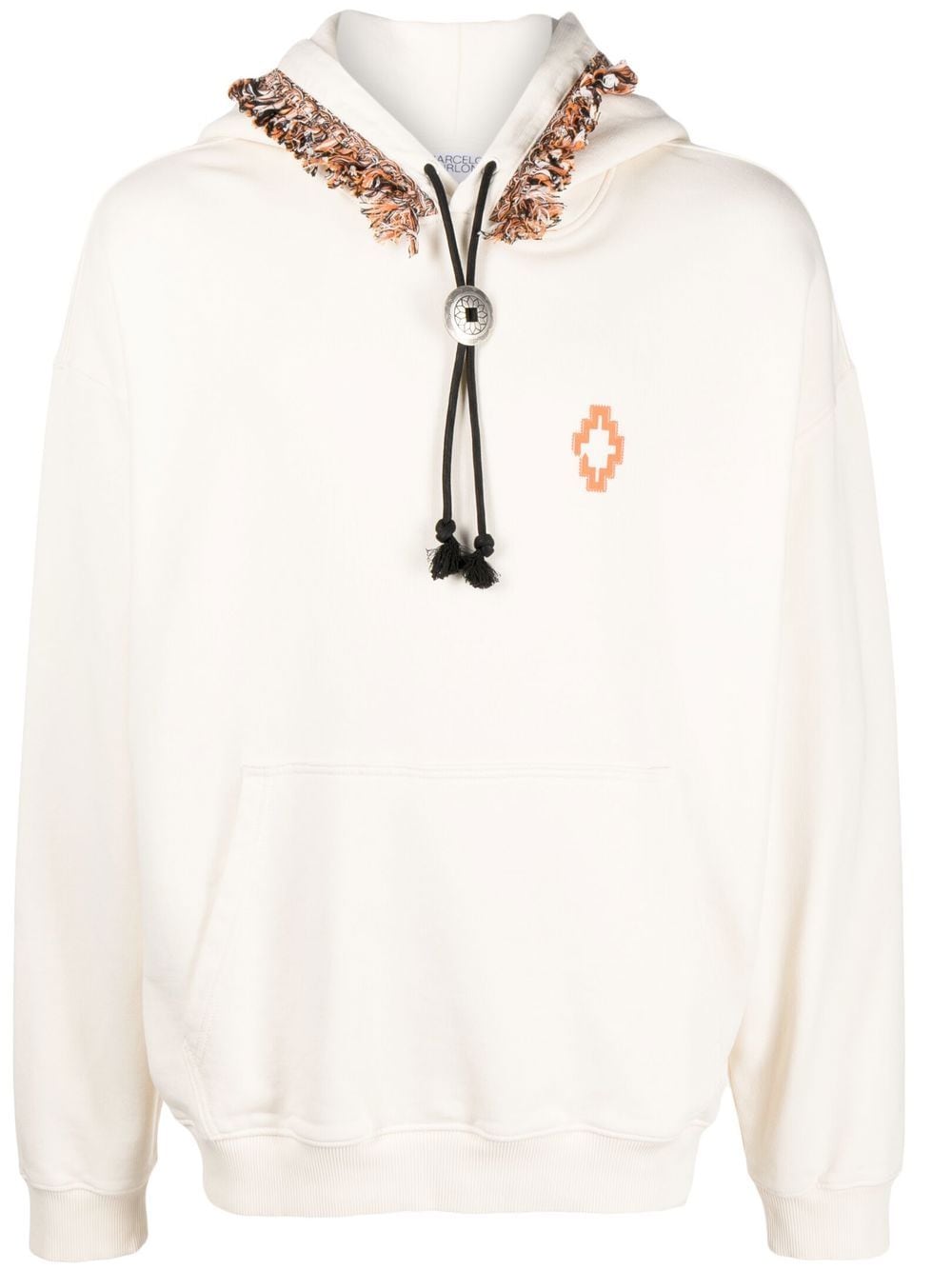 Marcelo Burlon County of Milan Fringes Comfort logo-print hoodie - Neutrals von Marcelo Burlon County of Milan