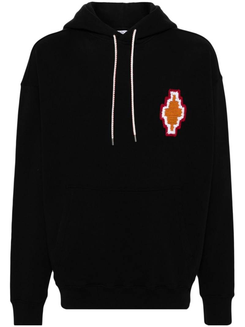 Marcelo Burlon County of Milan Macrame cross-patch cotton hoodie - Black von Marcelo Burlon County of Milan